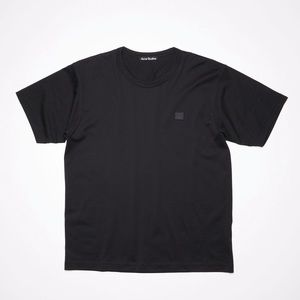 Acne Studios Black T Shirt with Face Patch